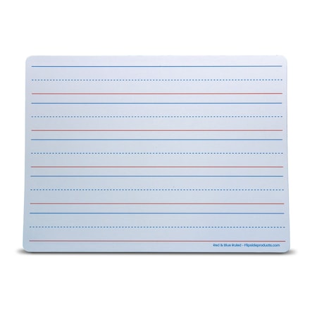 Flipside Magnetic Dry Erase Learning Mat, 2-Sided Ruled/Plain, 9in x 12in, 12PK 20076